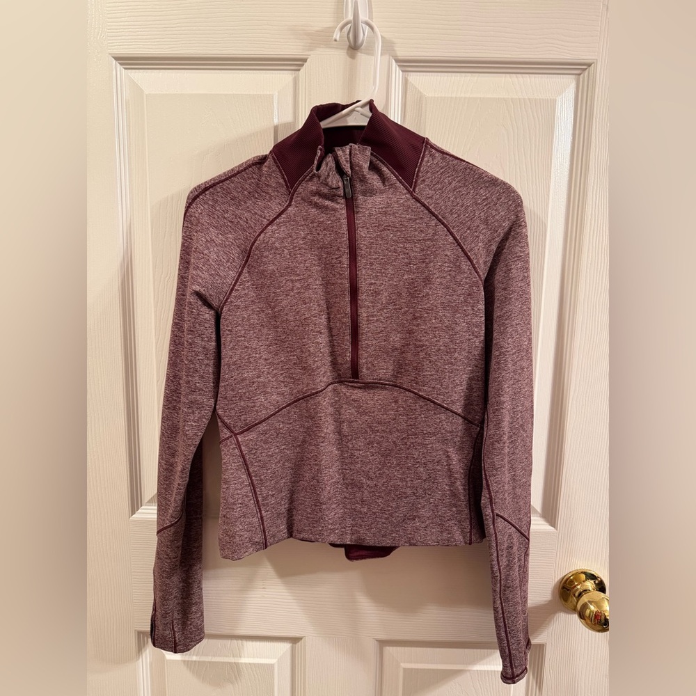 Lululemon Burgundy Nulu Cropped Half-Zip